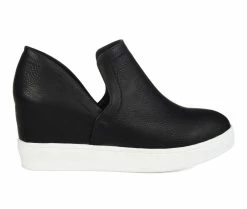 Budget 🎉 Women's Journee Collection Cardi Wedge 👟 Sneakers Black ❤️
