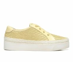 Promo 🥰 Women's Franco Sarto Hyria Platform 👟 Sneakers Yellow 😀