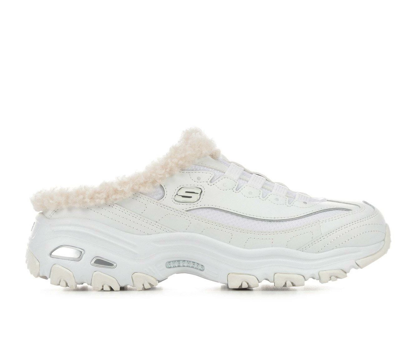 Brand new โค๏ธ Women's Skechers 149783 D'Lites Comfy Step Mule ๐ Sneakers White/Silver ๐ฅ 3 Brand new โค๏ธ Women's Skechers 149783 D'Lites Comfy Step Mule ๐ Sneakers White/Silver ๐ฅ
