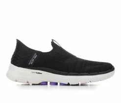 Brand new 😉 Women's Skechers Go GO WALK 6 Quick 124569 Slip-ins Walking 👟 Shoes Black/Lavender ⌛
