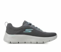 Best Sale 🤩 Women's Skechers Go GO WALK 124952 Flex Walking 👟 Shoes Grey/Turq ❤️