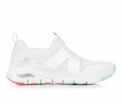 Discount 😉 Women's Skechers 149717 Arch Fit Walking 👟 Shoes White/Turq 🛒