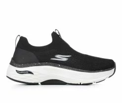 Discount 🧨 Women's Skechers Go Max Cushion Arch Fit 128307 Slip-On 👟 Sneakers Blk/Wht/Speck 🔔