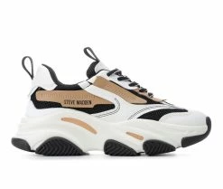 Outlet 😀 Women's Steve Madden Posessions Wedge 👟 Sneakers Black/Tan ⌛