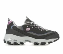 Flash Sale ❤️ Women's Skechers 149060 D'Lites Sparkling Rain 👟 Sneakers Charcoal/Pink 🔔