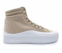 New 🤩 Women's Berness Gigi Platform High-Top 👟 Sneakers Khaki ⌛