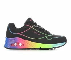 Coupon ✨ Women's Skechers Street Uno Sunshine 155148 👟 Sneakers Black Multi 🧨