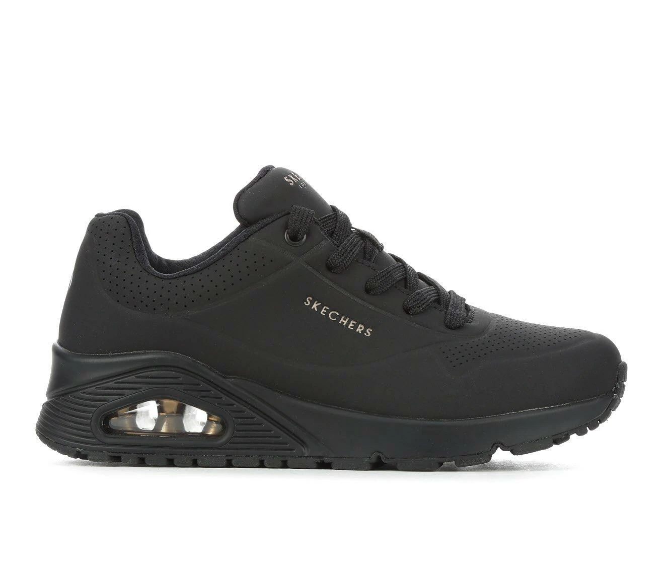 New ๐ฅฐ Women's Skechers Street Uno Stand On Air 73690 Wedge ๐ Sneakers Black Mono ๐ 3 New ๐ฅฐ Women's Skechers Street Uno Stand On Air 73690 Wedge ๐ Sneakers Black Mono ๐