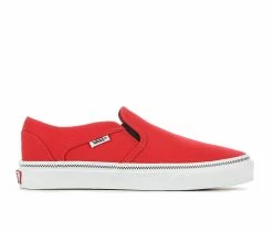 Cheap 👍 Women's Vans Asher Slip-On Skate 👟 Shoes R/W Chk Foxing 🔔