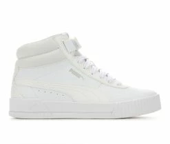 New โค๏ธ Women's Puma Carina Mid ๐ Sneakers White Mono โค๏ธ