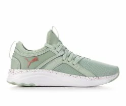 Cheapest 😀 Women's Puma Softride Sophia Speckle 👟 Sneakers Green/White ✨