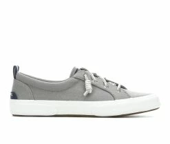 Flash Sale ✔️ Women's Sperry Pier Wave Lace To Toe Canvas 👟 Sneakers Grey ✔️