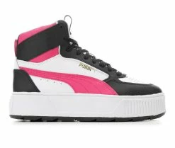 Brand new 🔥 Women's Puma Karmen Rebelle Mid Sustainable Platform 👟 Sneakers Black/Pink/Wht 👏