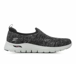 Discount 😉 Women's Skechers Arch Fit Vista 104371 Slip-On 👟 Sneakers Black/Pink ⭐