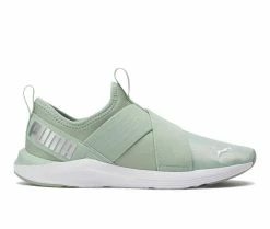 Outlet 😉 Women's Puma Prowl Pastel Slip-On 👟 Sneakers Green/Silver 😀