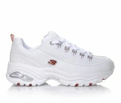 Deals 🤩 Women's Skechers D'Lites Tiffany 11097 👟 Sneakers Wht/Red/Rhinest 👍