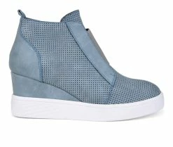Flash Sale 😍 Women's Journee Collection Clara Wedge 👟 Sneakers Blue ✨
