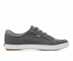 New 😉 Women's Keds Center II Cotton Slub 👟 Sneakers Grey 💯