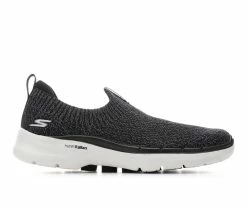 Deals 👍 Women's Skechers Go GO WALK 6 Slip 124557 Slip-On 👟 Sneakers Black/Gray ❤️