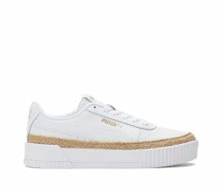 Best deal 🎉 Women's Puma Carina L Espadrille 👟 Sneakers Wht/wht/gold 👍