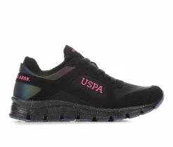 Wholesale 🧨 Women's US Polo Assn Somer-RKS 👟 Sneakers Bk/Neon Pk/Purp 👍