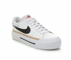 Discount 🎁 Women's Nike Court Legacy Lift Platform 👟 Sneakers Wht/Blk/Brn 🤩 -DC Shoes - shop 2 1