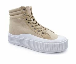 New 🤩 Women's Berness Gigi Platform High-Top 👟 Sneakers Khaki ⌛ -DC Shoes - shop 2 142