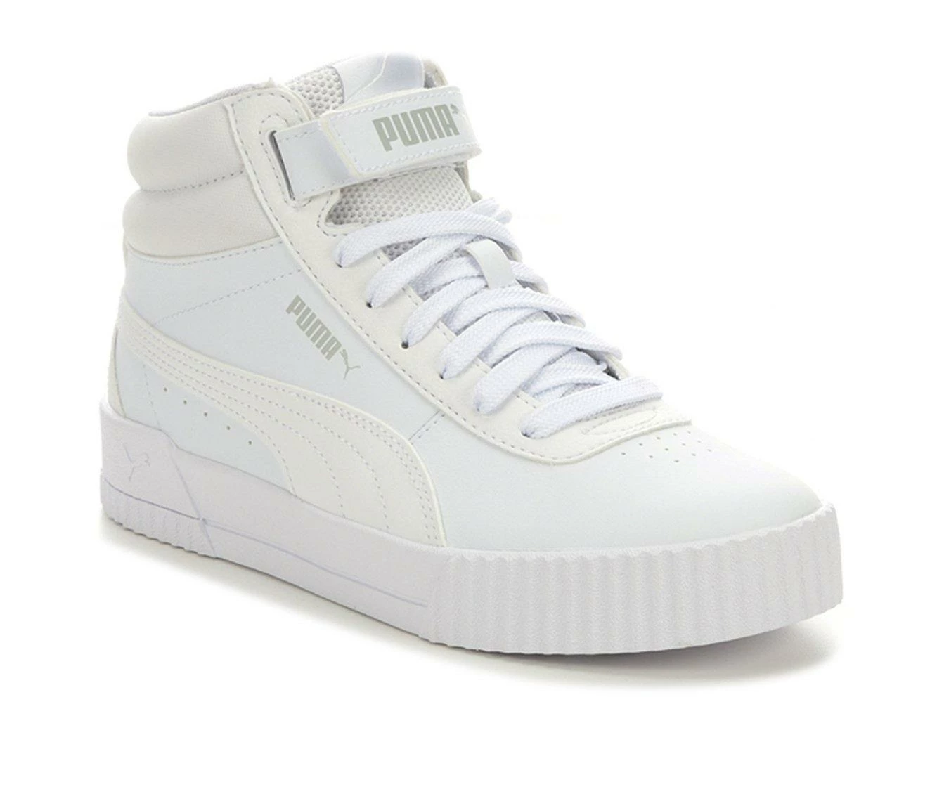 New โค๏ธ Women's Puma Carina Mid ๐ Sneakers White Mono โค๏ธ 5 New โค๏ธ Women's Puma Carina Mid ๐ Sneakers White Mono โค๏ธ - Image 3