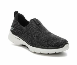 Deals 👍 Women's Skechers Go GO WALK 6 Slip 124557 Slip-On 👟 Sneakers Black/Gray ❤️ -DC Shoes - shop 2 316