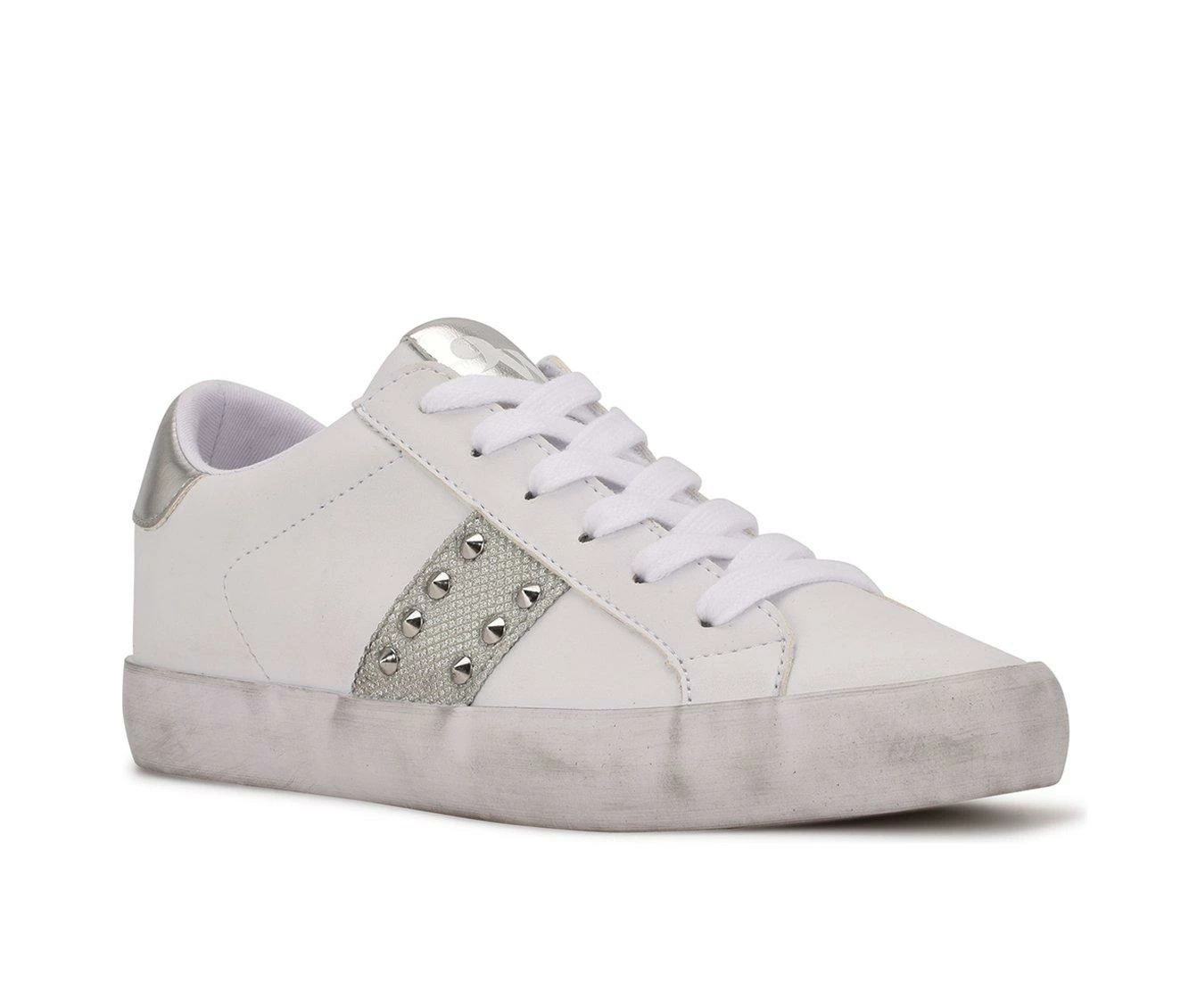 Discount โ๏ธ Women's Nine West Sneaks Fashion ๐ Sneakers Wht/Silv Glitt ๐ฅฐ 5 Discount โ๏ธ Women's Nine West Sneaks Fashion ๐ Sneakers Wht/Silv Glitt ๐ฅฐ - Image 3