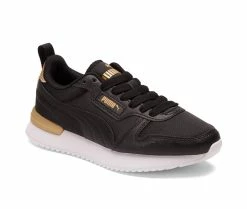Budget 😉 Women's Puma R78 Metallic Pop 👟 Sneakers Black/Gold 💯 -DC Shoes - shop 2 421