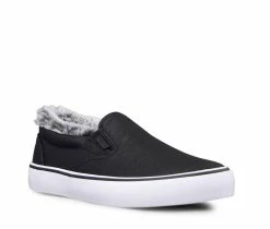 Promo ✨ Women's Lugz Clipper LX Fleece Slip-On 👟 Sneakers Black/White ❤️ -DC Shoes - shop 2 438