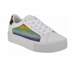 Best Pirce 🥰 Women's Nine West Pacee Platform 👟 Sneakers White/Rainbow 👍 -DC Shoes - shop 2 473