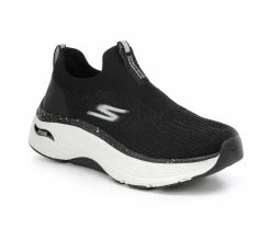 Discount 🧨 Women's Skechers Go Max Cushion Arch Fit 128307 Slip-On 👟 Sneakers Blk/Wht/Speck 🔔 -DC Shoes - shop 2 618