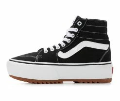 New ✔️ Women's Vans Filmore Hi Platform St Skate 👟 Shoes Black/White 💯 -DC Shoes - shop 3 139