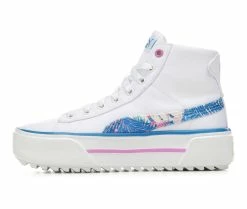 Cheapest 🎁 Women's Puma Kaia Mid Island Daze Platform 👟 Sneakers Wht/Blue/Multi 🌟 -DC Shoes - shop 3 375