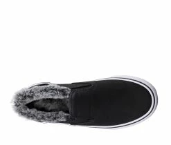 Promo ✨ Women's Lugz Clipper LX Fleece Slip-On 👟 Sneakers Black/White ❤️ -DC Shoes - shop 5 413